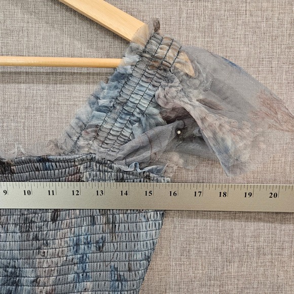 Baltic Born Clementine Floral Tiered Dress Small Mesh Smocked Milkmaid Fairy - Picture 13 of 16